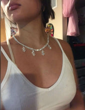 Load image into Gallery viewer, Dollar Sign Pendant Rhinestone Double Layer Necklace
