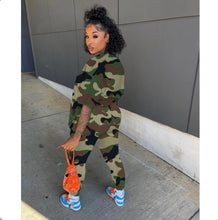 Load image into Gallery viewer, Camo Print Casual Two Piece Shorts Sets
