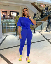 Load image into Gallery viewer, Plus Size Solid Short Sleeve Two Piece Pants Set
