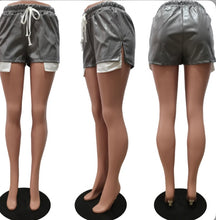 Load image into Gallery viewer, Tie Up PU Leather Split Shorts

