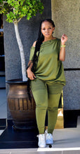 Load image into Gallery viewer, Plus Size Solid Color Breasted Top And Pants Two Piece Sets

