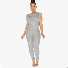 Load image into Gallery viewer, Plus Size Sequin Sexy Sleeveless Jumpsuit
