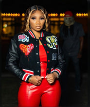 Load image into Gallery viewer, Plus Size Fashion Print Long Sleeve Baseball Jacket
