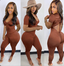 Load image into Gallery viewer, A Solid Backless Drawstring Ruched Jumpsuit
