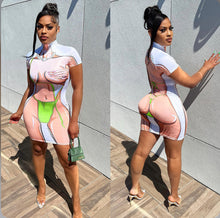Load image into Gallery viewer, Sexy Printed Short Sleeve Slim Mini Dress
