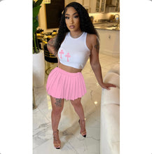 Load image into Gallery viewer, Printed Vest Pleated Skirt Two Piece Set
