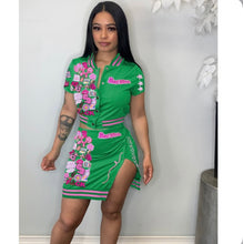 Load image into Gallery viewer, Short Sleeve Print Tops And Skirts Two Piece Set

