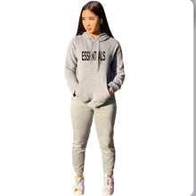 Load image into Gallery viewer, Casual Print Hooded Sweatshirt Sport Two Piece Pants Set
