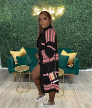 Load image into Gallery viewer, Casual Cardigan Long Knit Striped Coat

