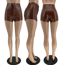 Load image into Gallery viewer, PU Leaher Skinny Shorts
