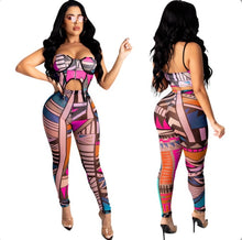 Load image into Gallery viewer, Casual Sling Printed Top Pants Two Piece Set
