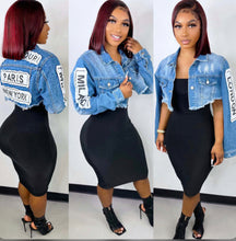 Load image into Gallery viewer, A Denim Ripped Cropped Jacket
