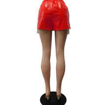 Load image into Gallery viewer, Tie Up PU Leather Split Shorts
