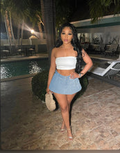 Load image into Gallery viewer, Sexy Pleated Denim Mini Culottes
