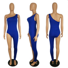 Load image into Gallery viewer, Fashion Single Shoulder Skinny Irregular Jumpsuit

