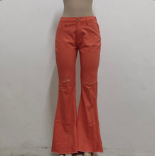Load image into Gallery viewer, Plus Size Fashion All-match Ripped Denim Flared Pants

