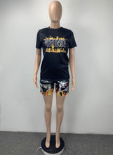 Load image into Gallery viewer, Fashion Casual Flame Letter Print Two Piece Sets
