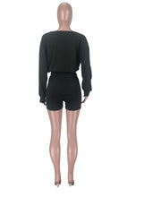 Load image into Gallery viewer, Solid Long Sleeve Two Piece Shorts Set
