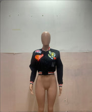 Load image into Gallery viewer, Plus Size Fashion Print Long Sleeve Baseball Jacket
