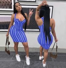 Load image into Gallery viewer, Striped Print Sleeveless Midi Dress
