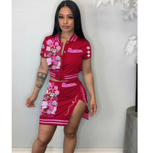 Load image into Gallery viewer, Short Sleeve Print Tops And Skirts Two Piece Set

