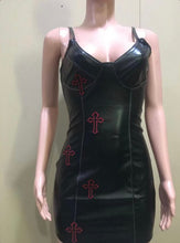 Load image into Gallery viewer, PU Leather Night Club Sling Mini Dress
