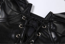 Load image into Gallery viewer, Sexy Wrap Chest Tie-Up PU Leather Bodysuits
