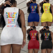 Load image into Gallery viewer, Letter Print Sleeveless Mini Dress
