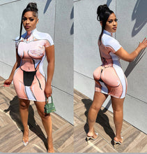 Load image into Gallery viewer, Sexy Printed Short Sleeve Slim Mini Dress
