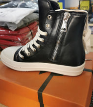 Load image into Gallery viewer, Rick Owens    Casual Fashion Leather Plush High-top Canvas Shoes

