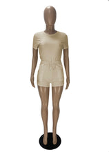 Load image into Gallery viewer, Solid T Shirt And Shorts Two Piece Sets

