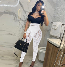 Load image into Gallery viewer, Fashion Lace Sexy Letter Printed High Waist Skinny Pencil Pants (without bodysuit)

