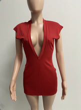 Load image into Gallery viewer, Solid Sexy Deep V Neck Mini Dress
