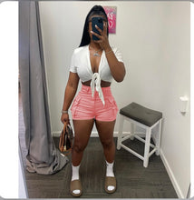 Load image into Gallery viewer, Fashion Short Sleeve Cropped Top Cargo Shorts 2 Piece Set

