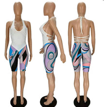 Load image into Gallery viewer, Sexy Halter Backless Two Piece Shorts Set
