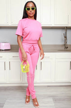 Load image into Gallery viewer, Solid Short Sleeve Zipper Two Piece Pants Sets Www.dreamempirellc.com
