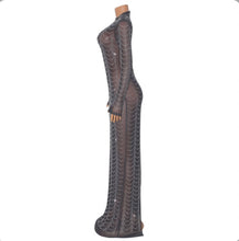Load image into Gallery viewer, Sexy Mesh See Through Long Sleeve Club Dress
