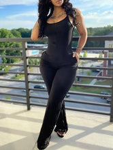 Load image into Gallery viewer, Plus Size Print Solid Color Sling Jumpsuit

