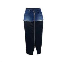Load image into Gallery viewer, Splicing Denim Split Half Skirt
