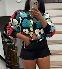 Load image into Gallery viewer, Flower Single-breasted Long Sleeve Coats

