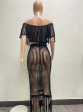 Load image into Gallery viewer, See Through Knit Tassel Two Piece Skirts Set
