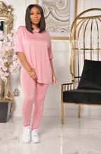 Load image into Gallery viewer, Solid Color Short Sleeve Pants Loose Two Piece Set
