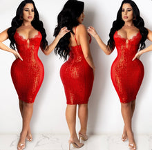 Load image into Gallery viewer, Sexy Sequins Spagheti Strap Night Club Dress
