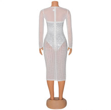 Load image into Gallery viewer, Sexy Mesh Hot Drilling Midi Dress
