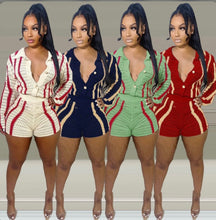 Load image into Gallery viewer, Knitted Sweater Long Sleeve Two Piece Shorts Sets
