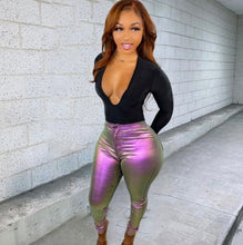 Load image into Gallery viewer, Fahshion Gradient Color Button Pencil Pants Camera
