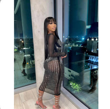 Load image into Gallery viewer, Sexy Mesh Hot Drilling Midi Dress
