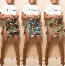 Load image into Gallery viewer, Fashion Camouflage Split Skirt

