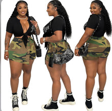 Load image into Gallery viewer, Plus Size Fashion Camouflage Print Culottes
