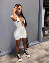 Load image into Gallery viewer, Print Deep V Neck Mini Dress
